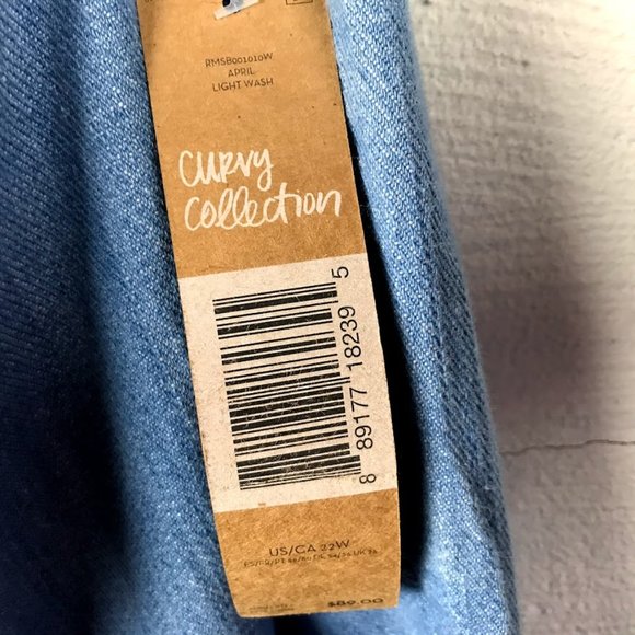 Rachel Roy Women's Curvy Collection Light Wash Amelia Wide Leg Denim Cop Pant Tr - Picture 3 of 8